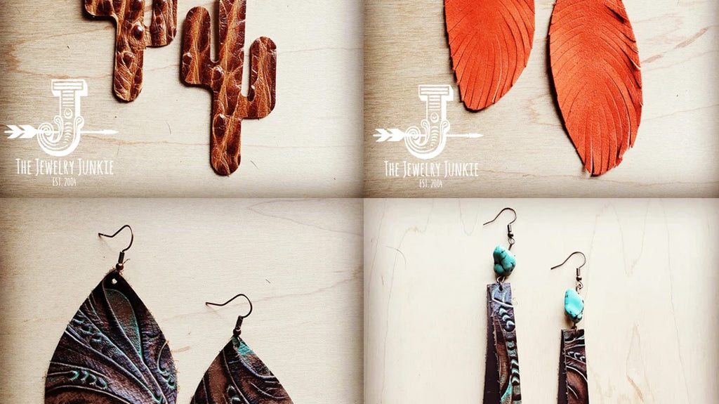 leather teardrop earrings