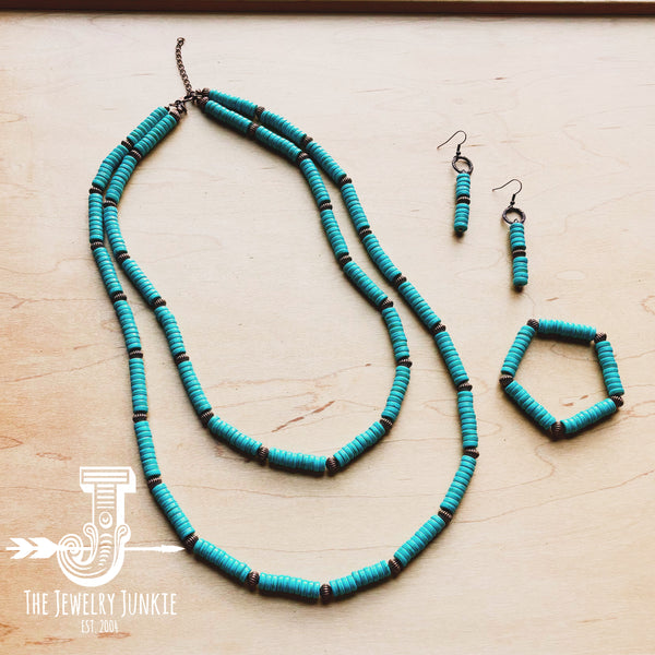 Turquoise and Copper Earrings (220h)