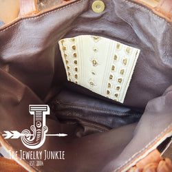 ONE-of-A-KIND Tejas Leather Bucket Handbag Gilded Navajo