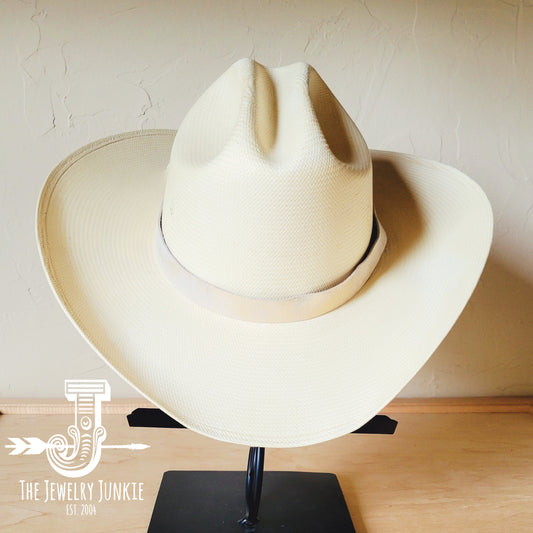 Heavy Metal White Leather Hat Band Only 983z