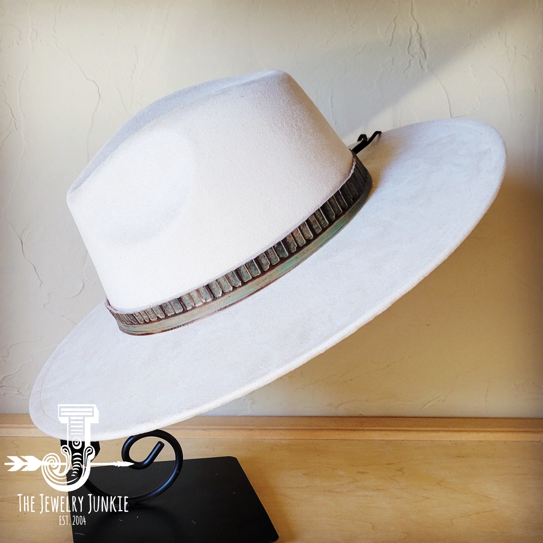 Turquoise Navajo Embossed Leather Hat Band