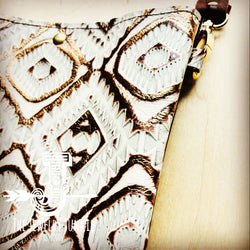 MEDIUM Crossbody Handbag w/ Gold Aztec Leather 513L