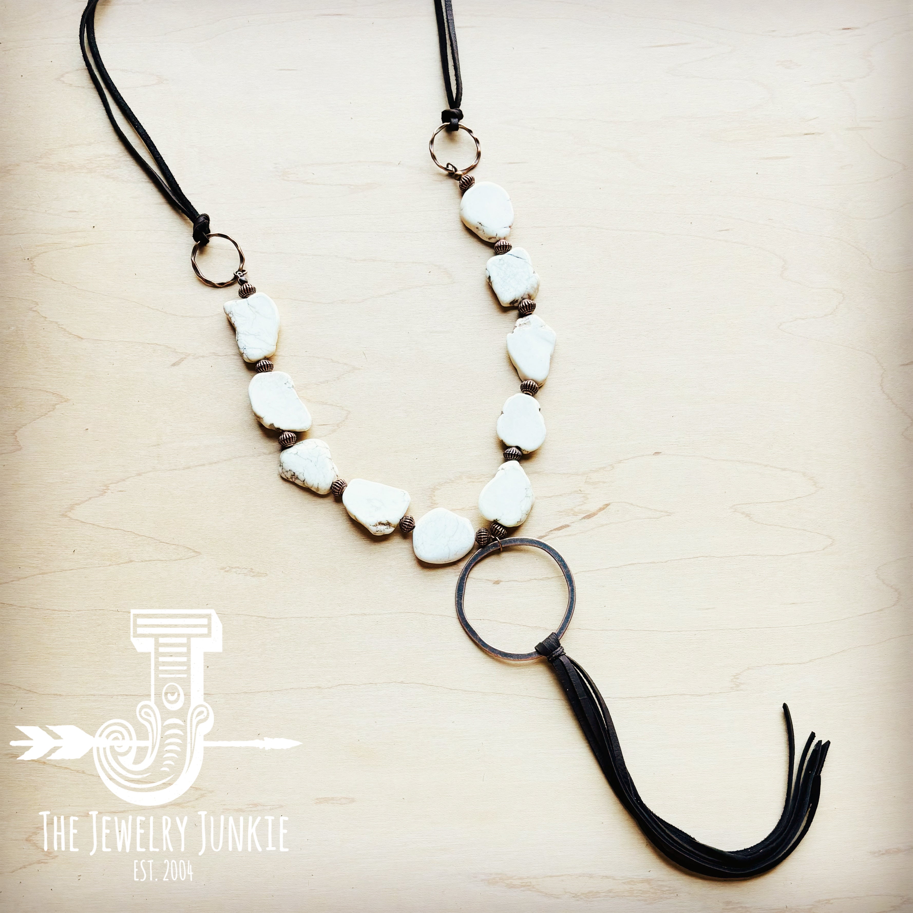 Long leather necklace with pendant store
