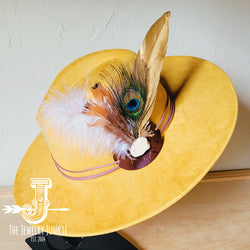 Mustard Boho Western Hat w/ Choice of Turquoise Hat Accent 983v