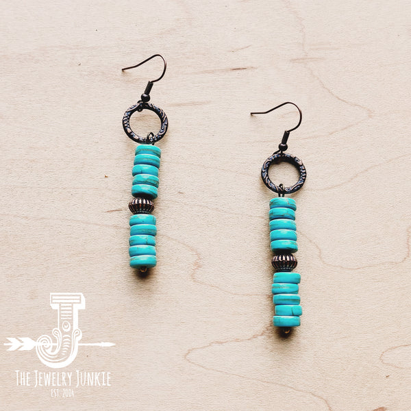 Turquoise and Copper Earrings (220h)