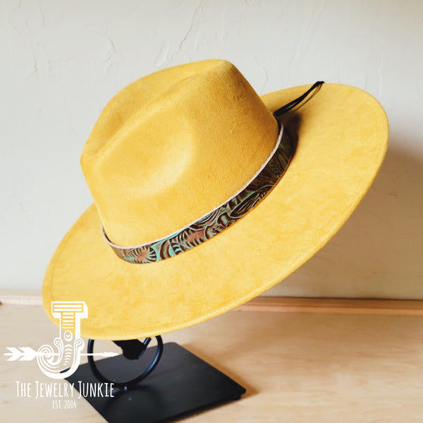 Mustard Boho Western Hat w/ Choice of Leather Hat Band 983x