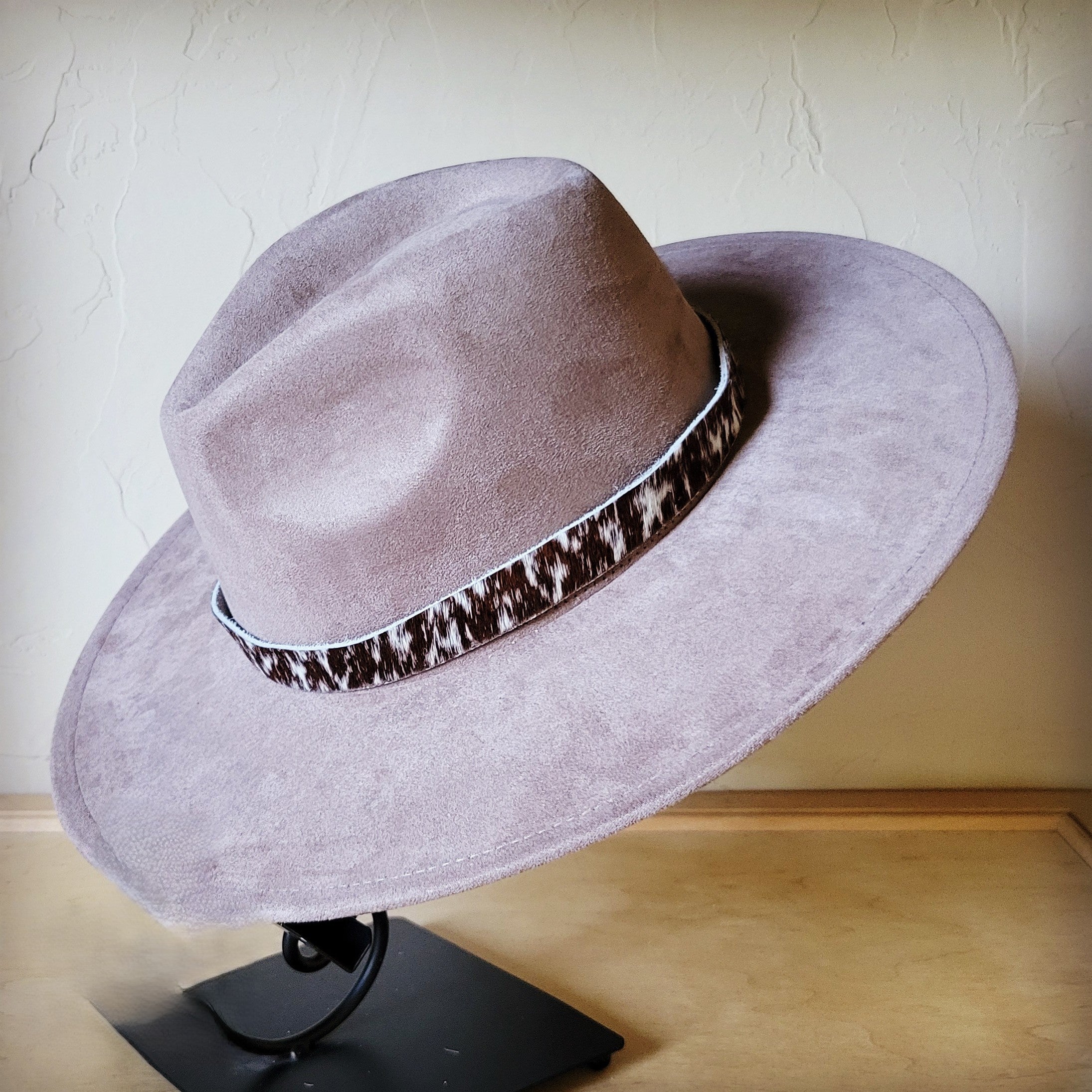 Taupe Boho Western Hat w/ Choice of Leather Band & Turquoise Slab 983w