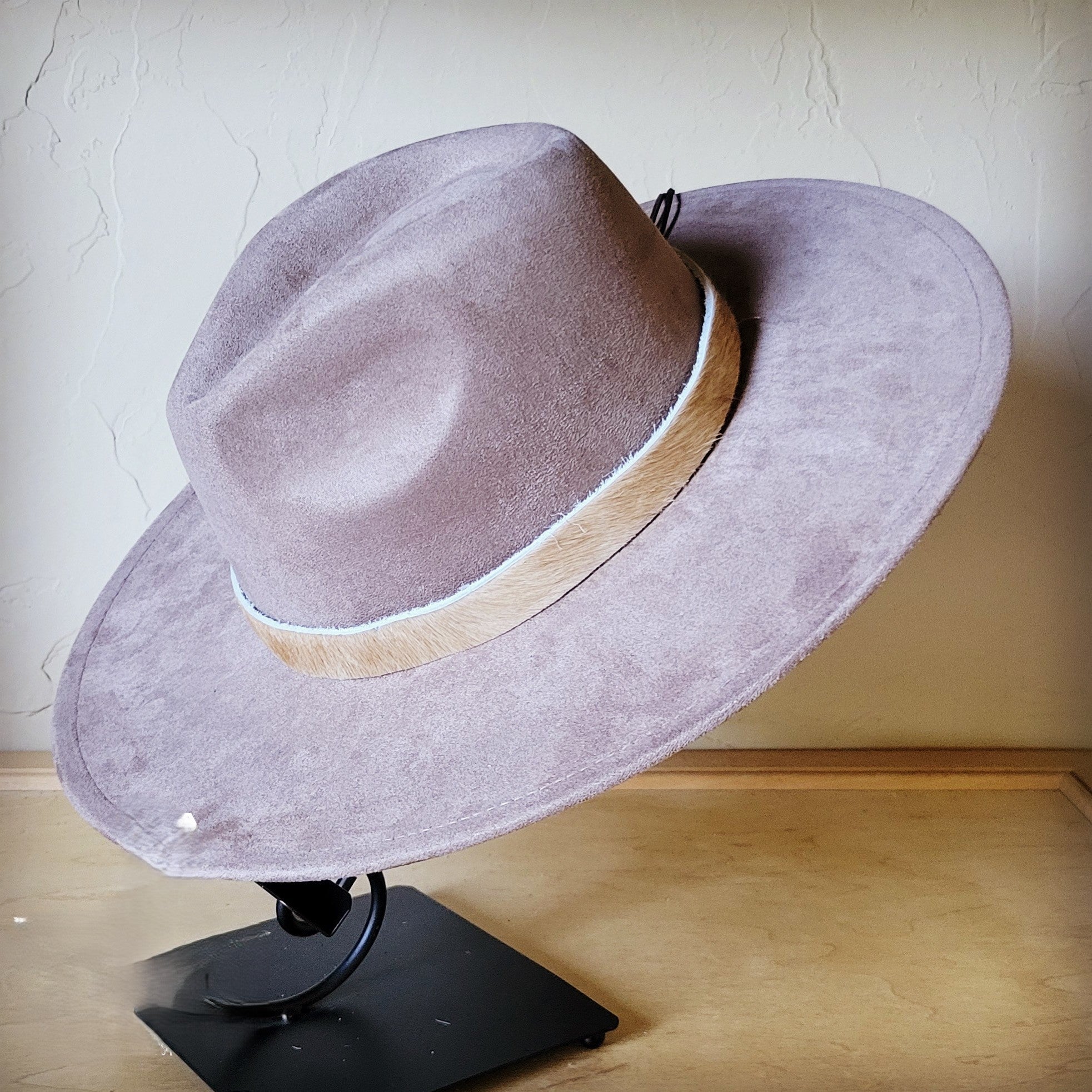 Taupe Boho Western Hat w/ Choice of Leather Band & Turquoise Slab 983w