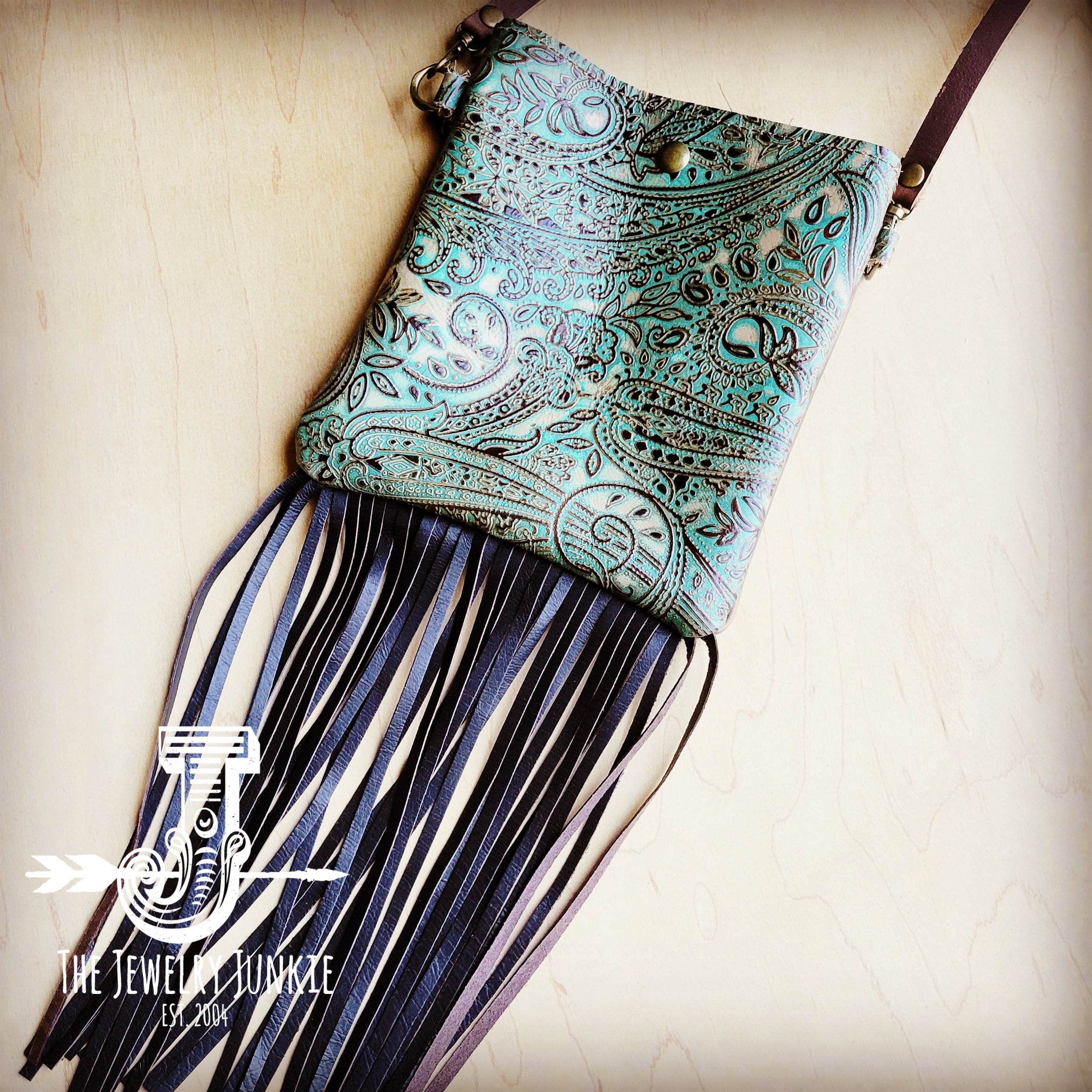Turquoise leather online crossbody bag