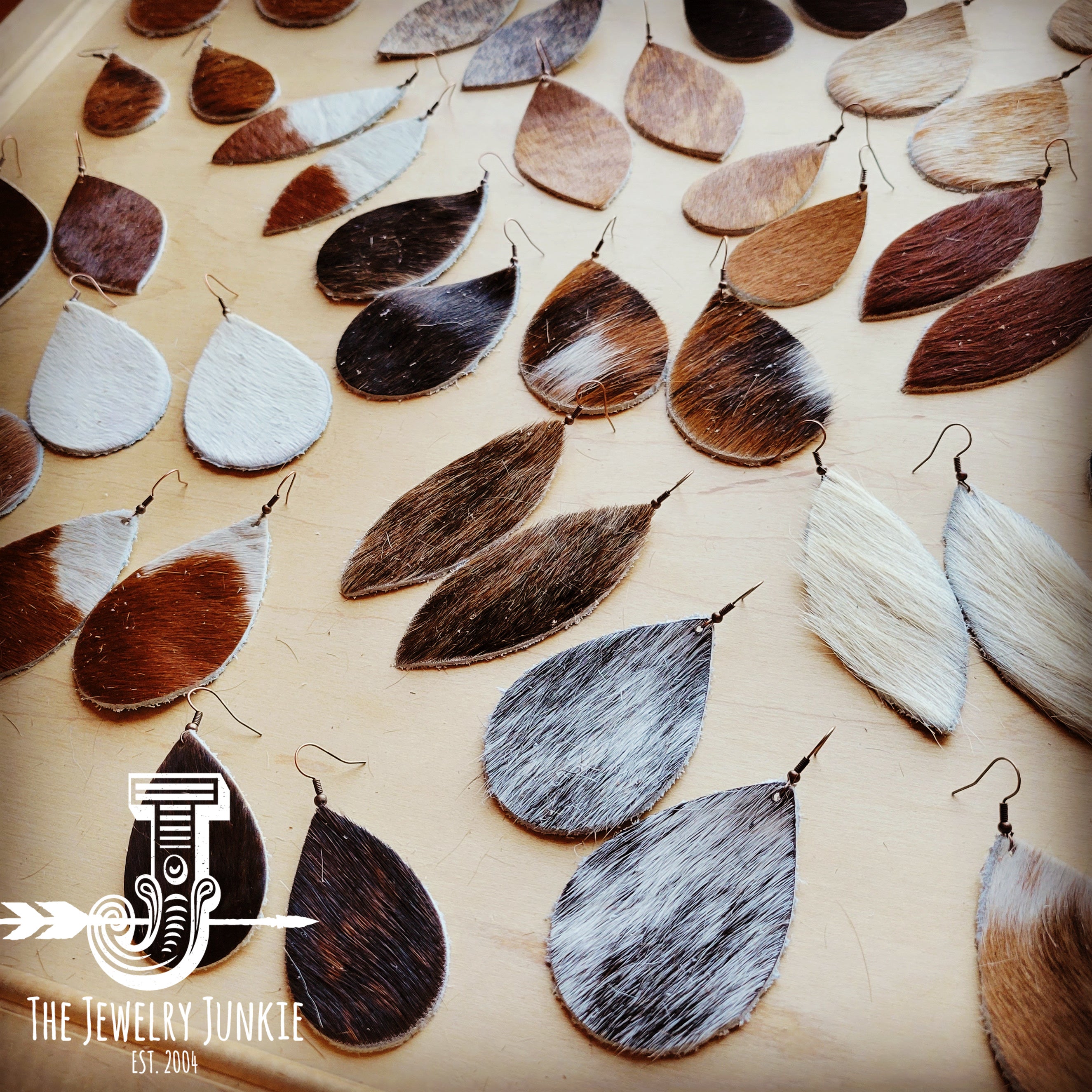 leather teardrop earrings