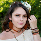 Vintage Woven Leather Cuff Bracelet X-Pattern 005B* - The Jewelry Junkie