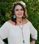 Ocean Agate on Dusty Leather Cuff 004C - The Jewelry Junkie