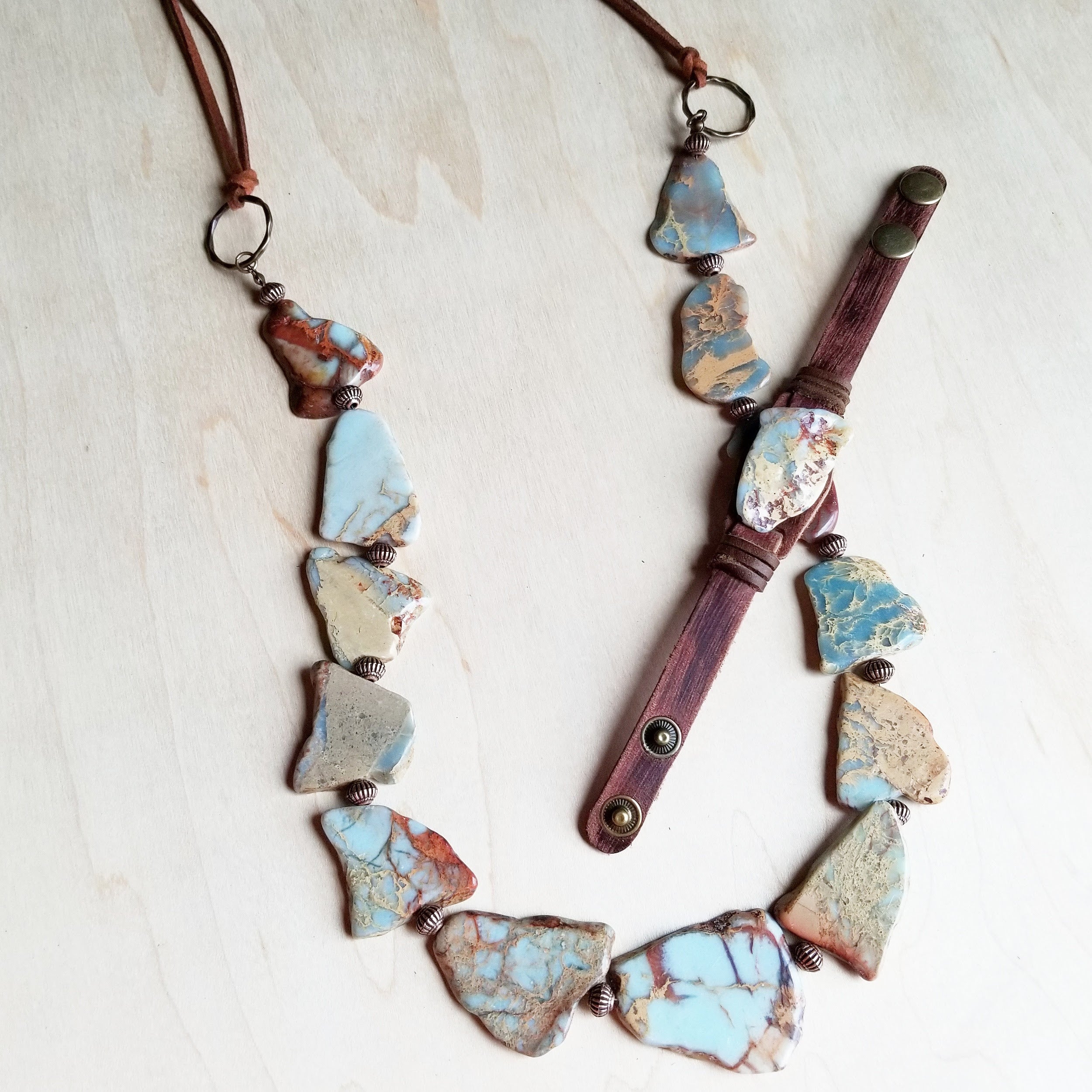 Aqua Terra Slab Necklace 239m - The Jewelry Junkie