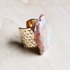 Chunky Aqua Terra on Copper Cuff Ring