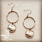 Matte Gold Hoop w/ Coin Drop Earring