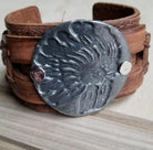 Molten Metal Leather INDIAN HEADDRESS Cuff Bracelet 069K - The Jewelry Junkie