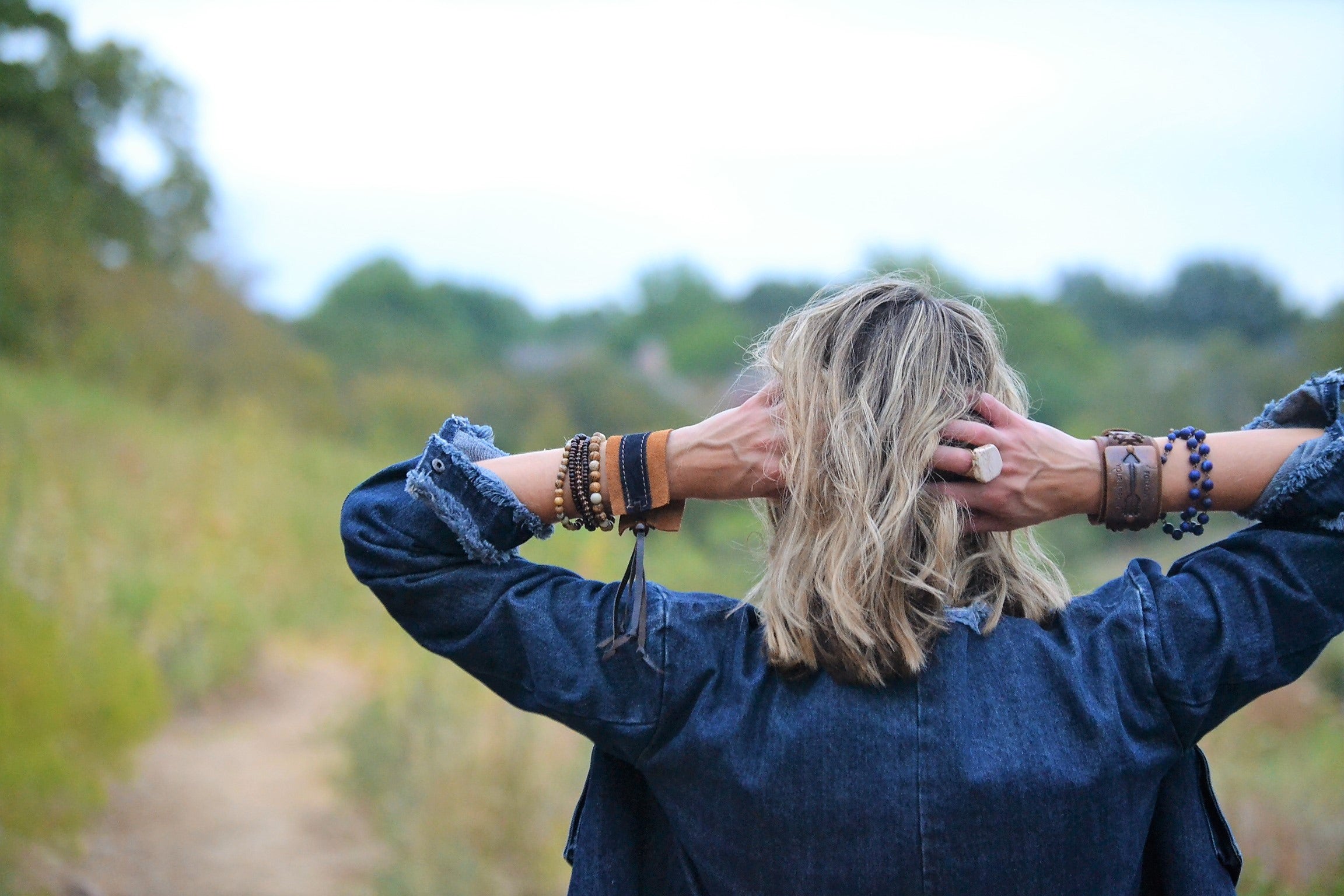 Frosted Blue Lapis Triple Strand Bracelet