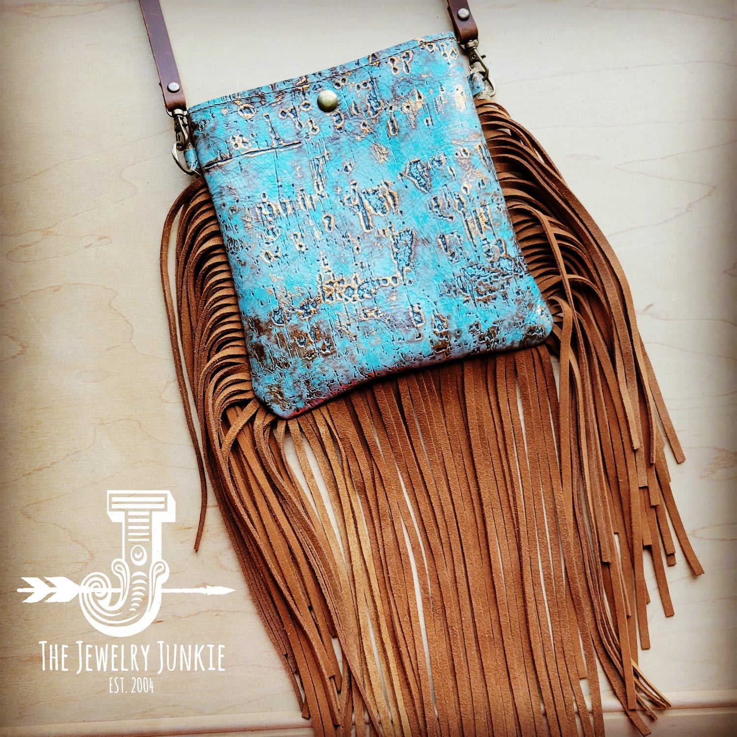 Embossed Leather-Turquoise Metallic