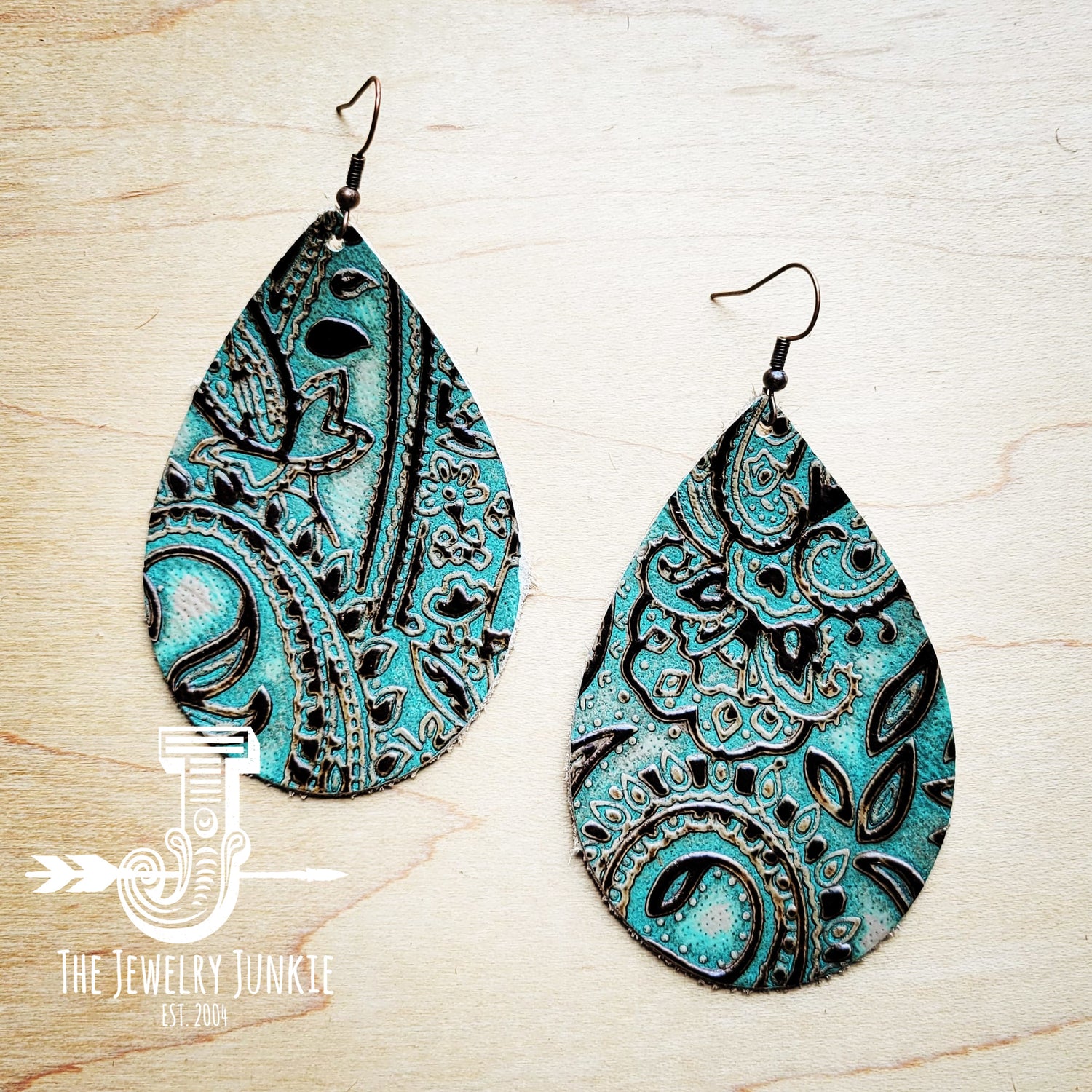 Embossed Leather-Turquoise Paisley