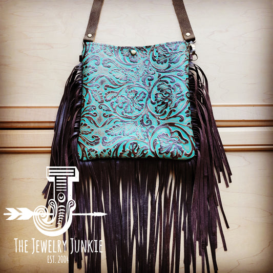 MEDIUM Crossbody Handbag w/ Cowboy Leather Full Fringe 511q