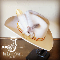 Cowgirl Western Hat w/ Choice of Feather Hat Band-Bone 982j