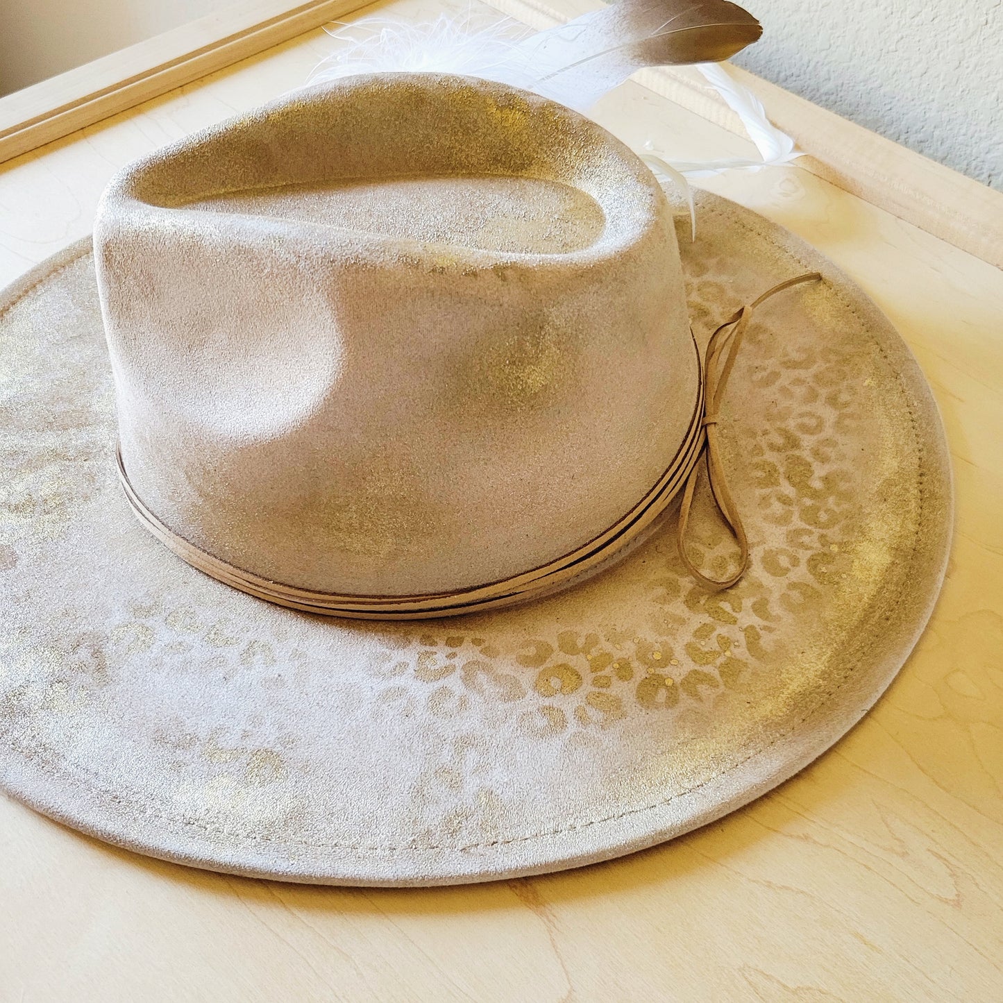 CUSTOM Hand-Painted Cowgirl Western Boho Hat & Band (A38)