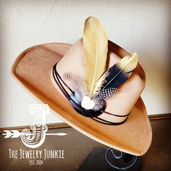 Cowgirl Western Hat w/ Choice of Feather Hat Band-Tan 982k