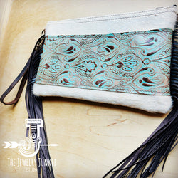 **Hair on Hide Handbag w/ Napolis Accent & Fringe 513t