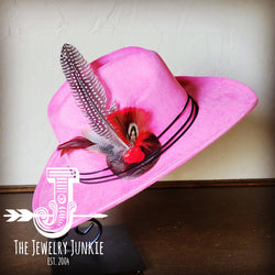 Cowgirl Western Hat w/ Choice of Turquoise Hat Accent-Pink 983c