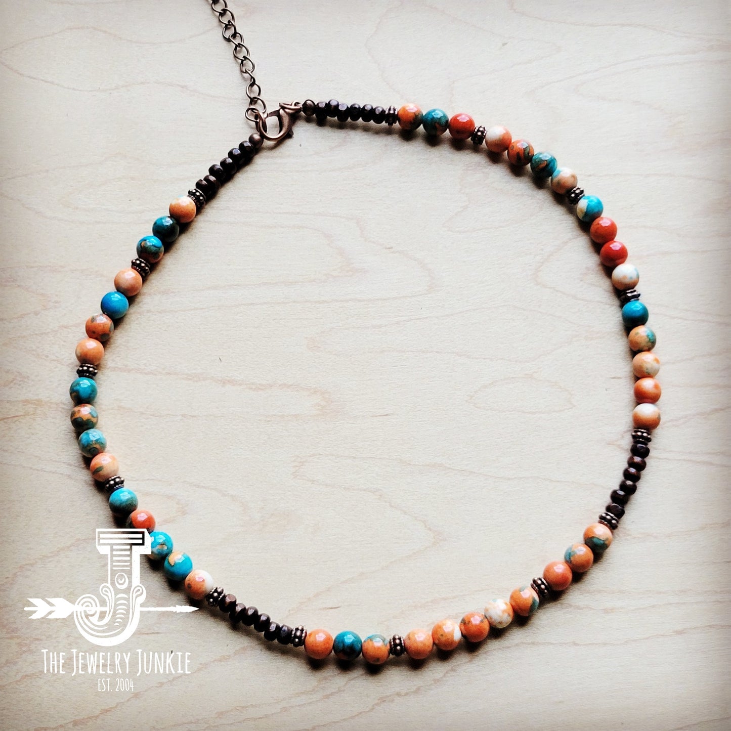 Multi-Colored Turquoise Beaded Collar Necklace 248L