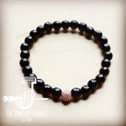 *Black Stretch Bracelet with Pave Accent 807ss