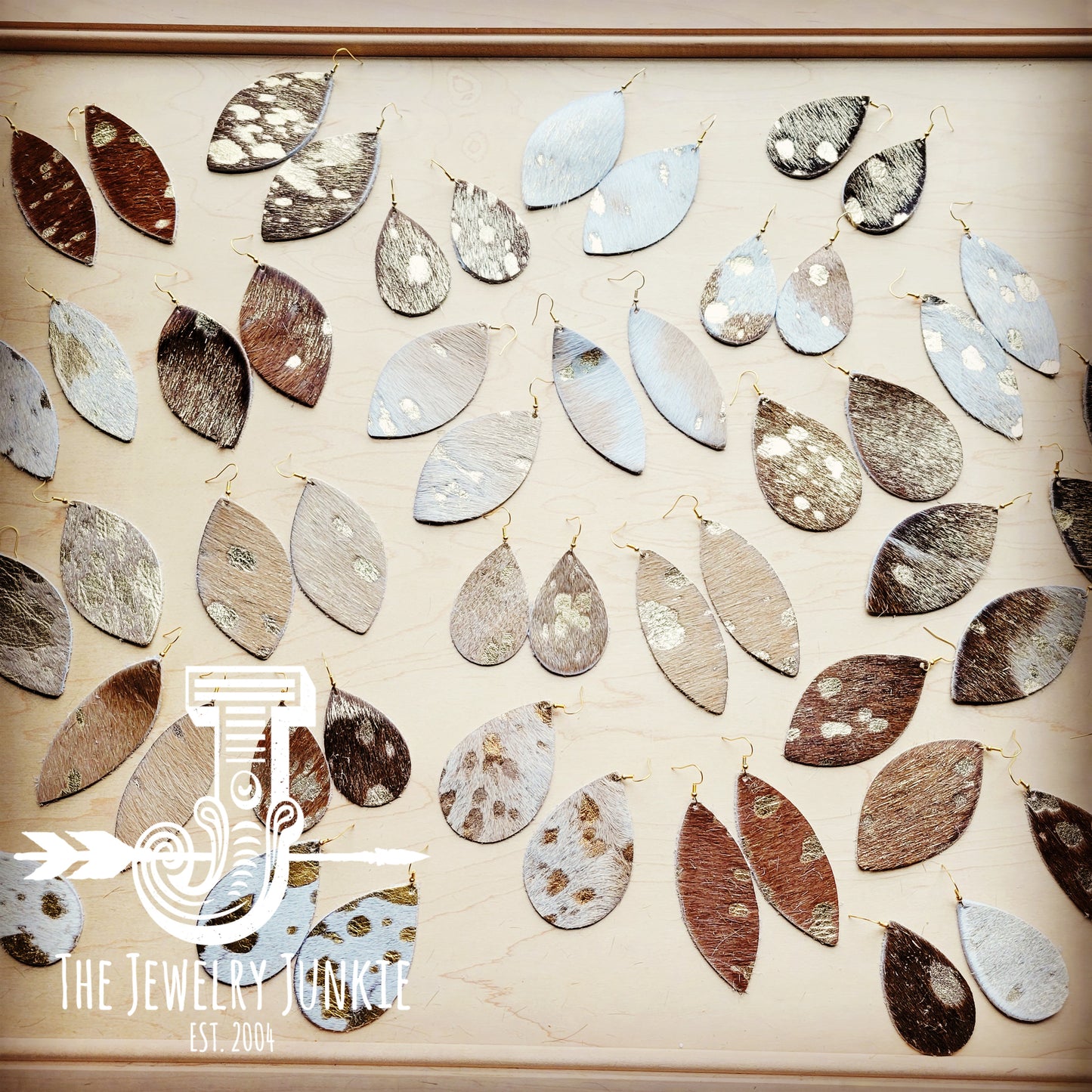 Leather Earring Starter Pack-Hoop-Metallic Hair On Hide-10 Pairs 214m