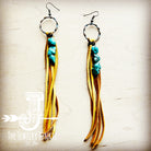 Leather Earrings  Chunks Mustard