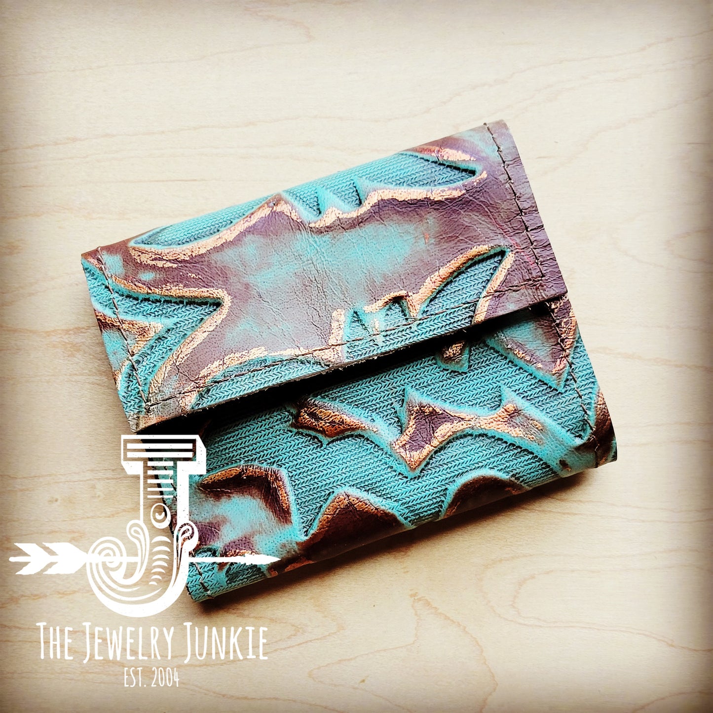 *Arizona Tri-Fold Embossed Leather Wallet-Copper Laredo 304h