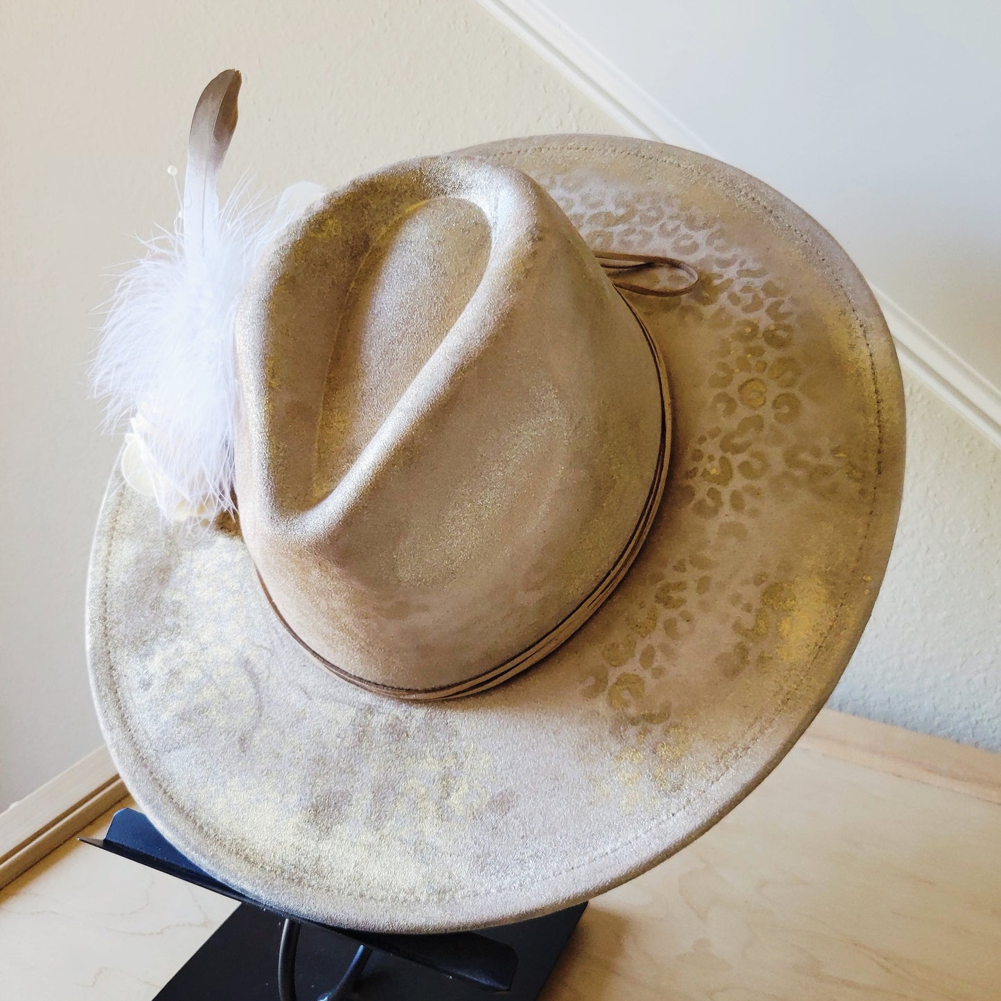 CUSTOM Hand-Painted Cowgirl Western Boho Hat & Band (A38)