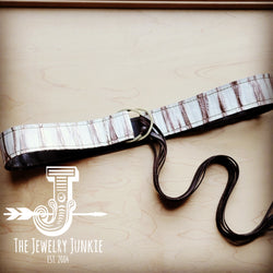 *White Chateau Leather Belt with Leather Fringe Closure 905q