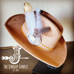 Cowgirl Western Hat w/ Choice of Feather Hat Band-Tan 982k