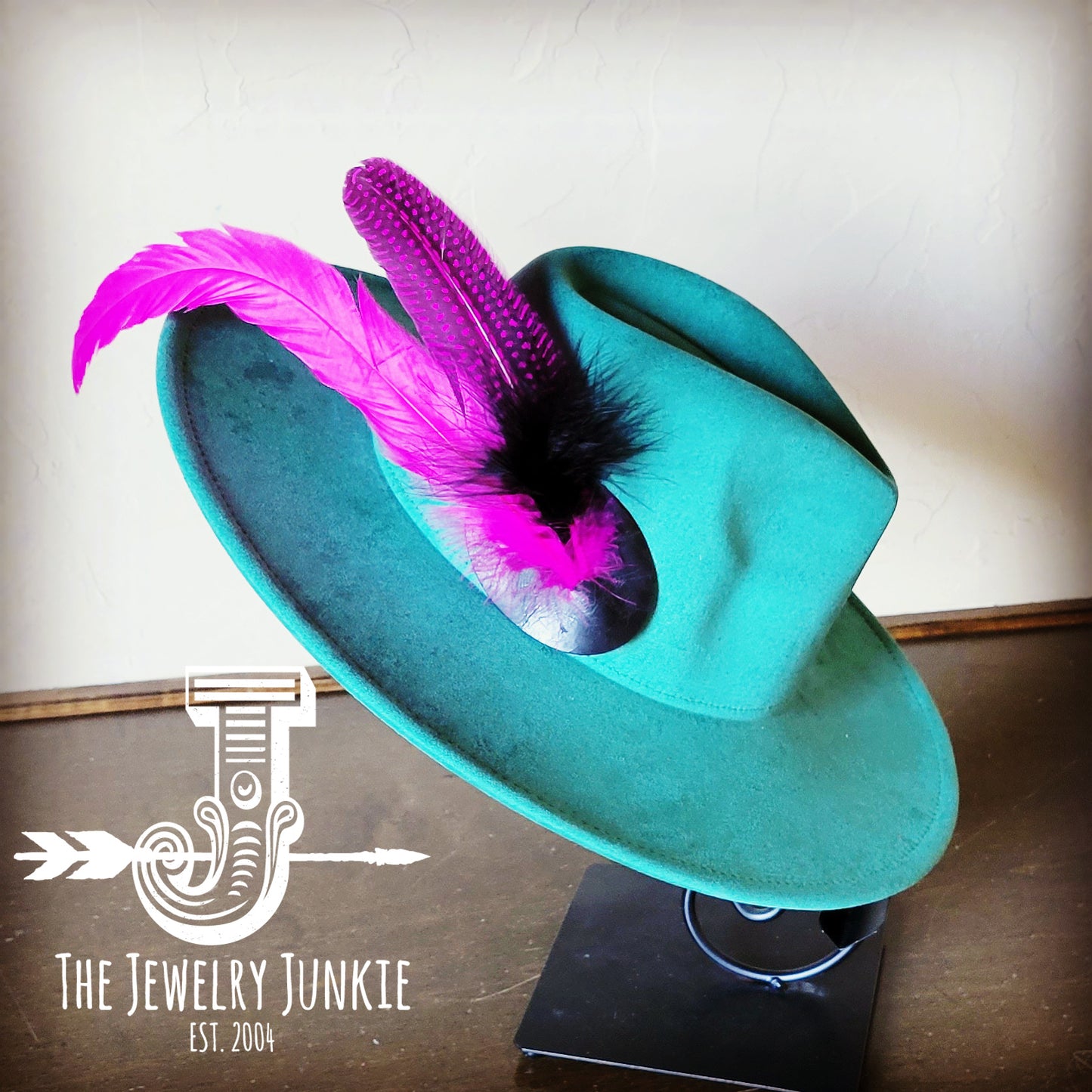 Boho Western Hat w/ Feather Tie Hat Band-Sage 982o