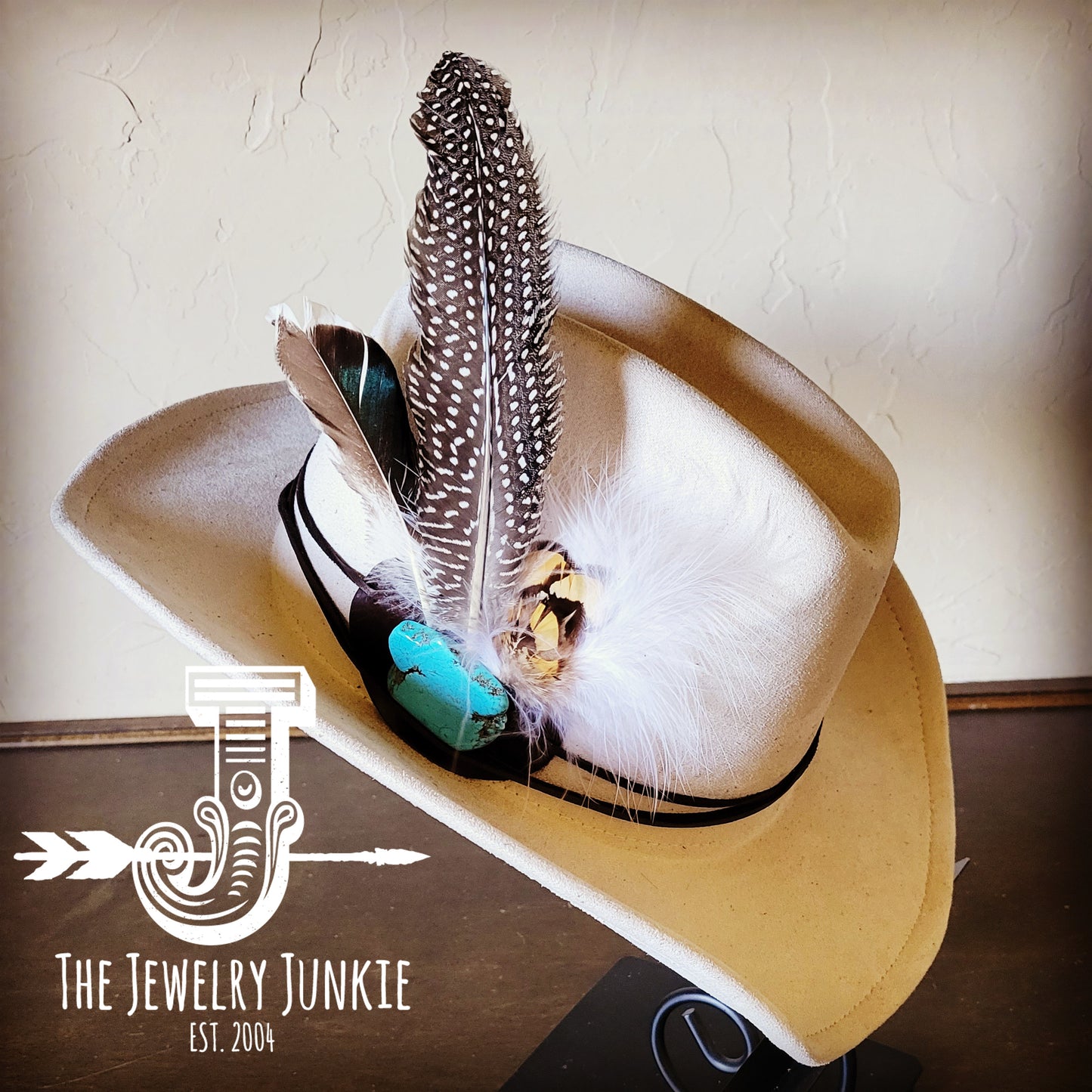 Cowgirl Western Felt Hat w/ Choice of Turquoise Hat Accent-Bone 981k