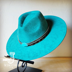 Navajo Embossed Leather Hat Band Only w/ Turquoise Slab 950e