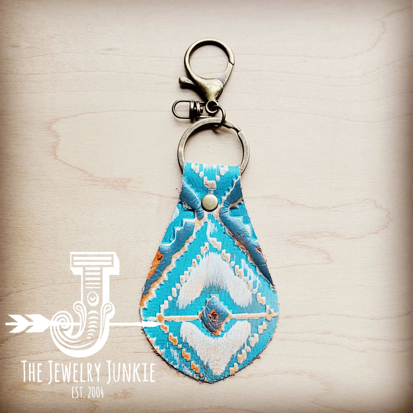 *Leather Keychain-Terracotta Navajo 702y