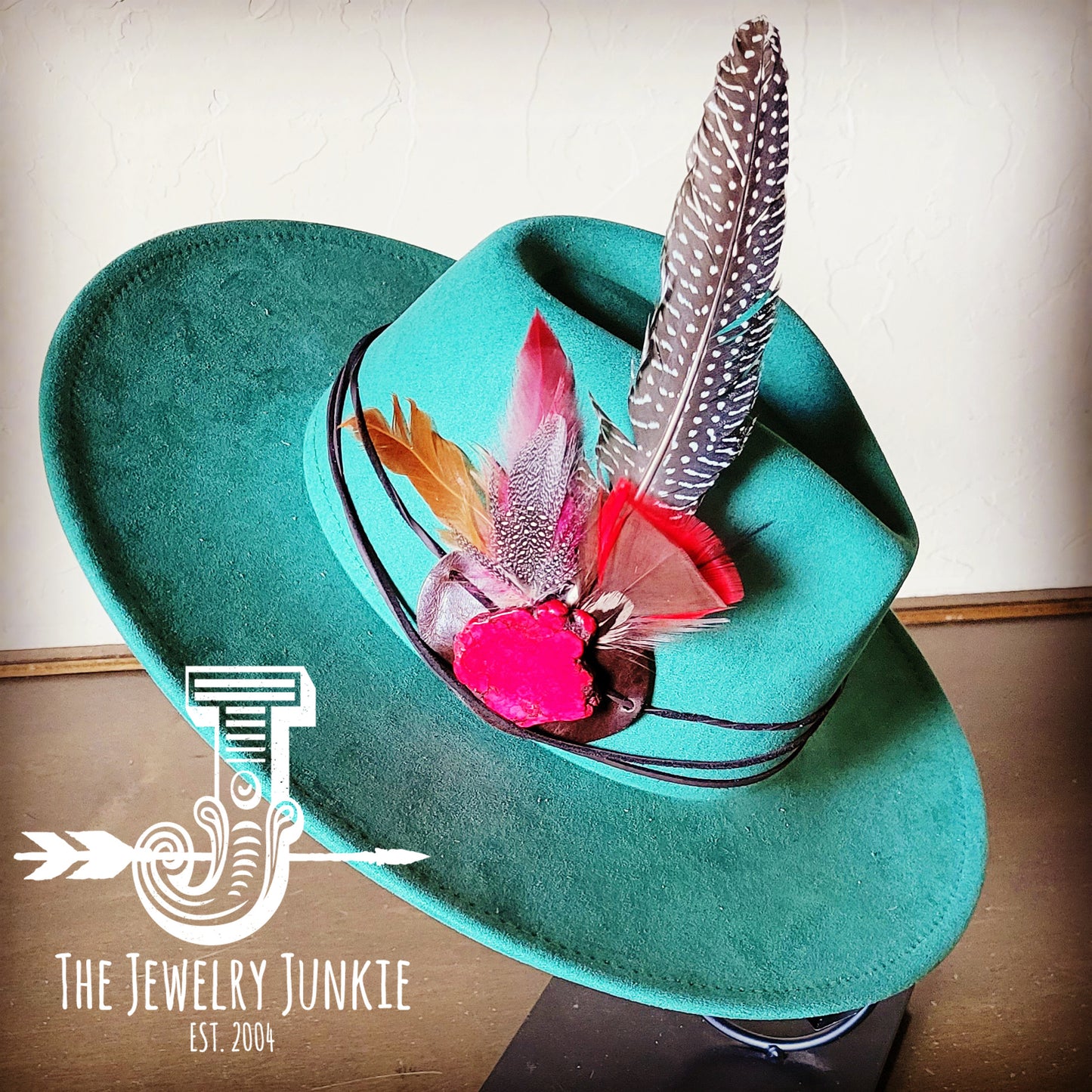 Boho Western Felt Hat w/ Choice of Turquoise Hat Accent-Sage 981h