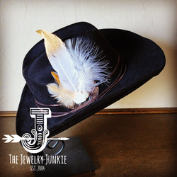 Cowgirl Western Hat w/ Choice of Feather Hat Band-Black 982i