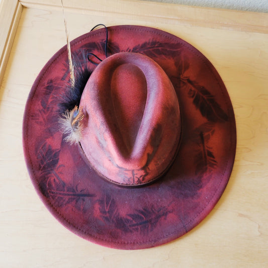 CUSTOM Hand-Painted Branded Cowgirl Western Boho Hat A71