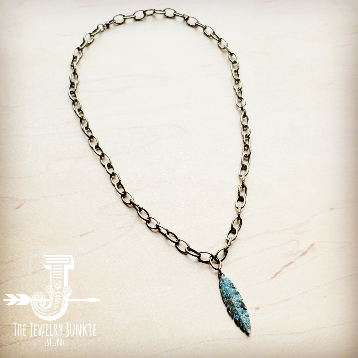 Antique gold Collar Necklace w/ burnished feather pendant