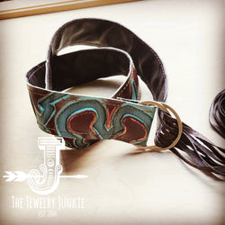 *Copper Laredo Leather Belt with Leather Fringe Closure 905j