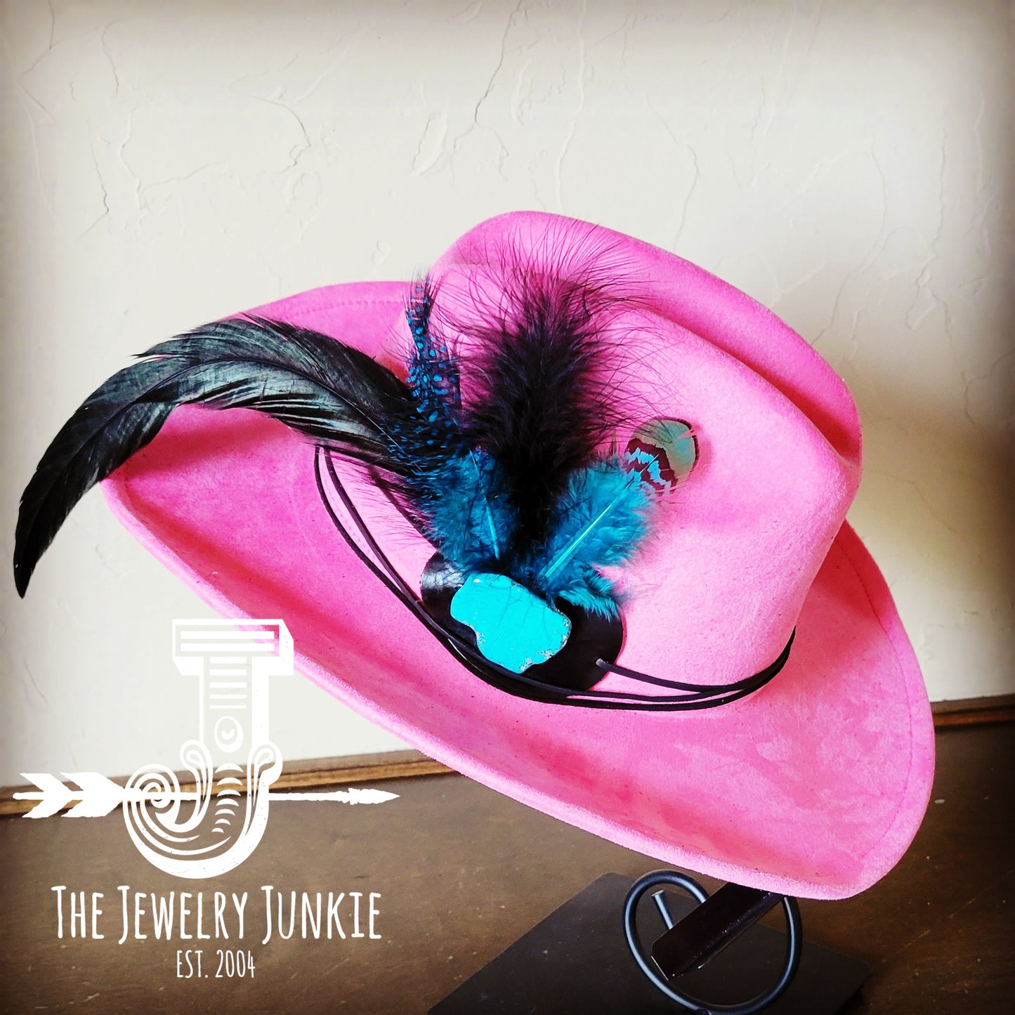Cowgirl Western Hat w/ Choice of Feather Hat Band-Pink 982L
