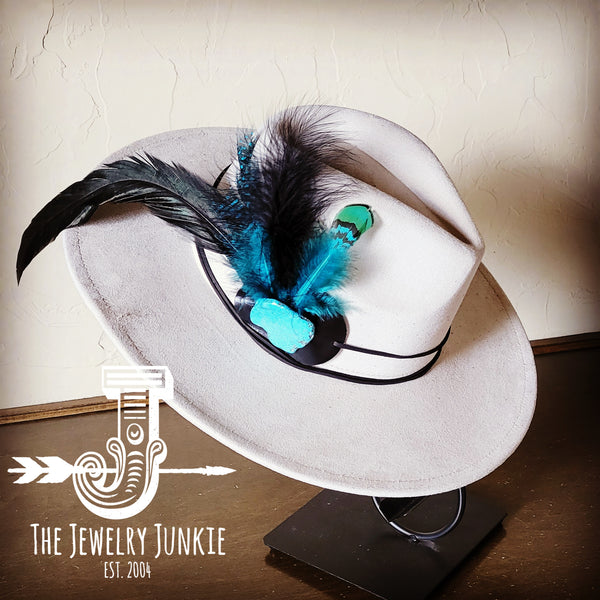 Boho Western Hat w/ Choice of Feather Hat Band-Bone 981z