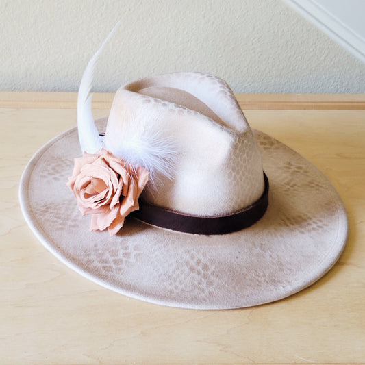 CUSTOM BRIDAL Hand-Painted Cowgirl Western Boho Hat & Band A27