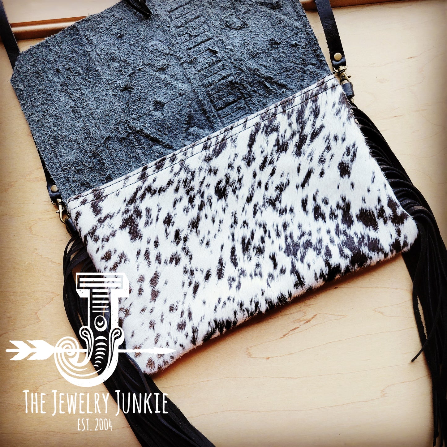 *Hair on Hide Clutch Handbag w/ Black Navajo Flap 512z